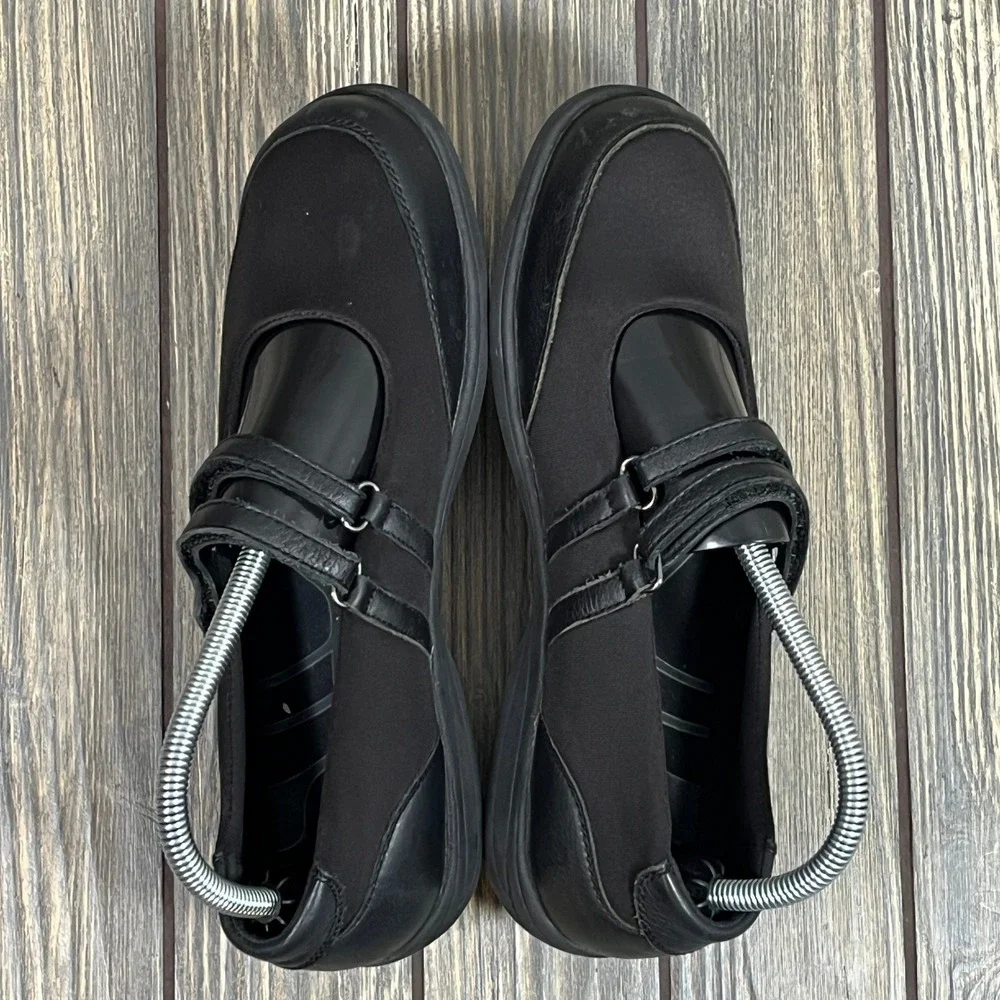 ABEO Smartsystem‎ Mary Jane Shoes Womens 8 Black Leather Fabric Comfort Walking